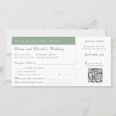 Boarding Pass Sage QR Code Trouwtijdlijn Feestdagenkaart (Voorkant)