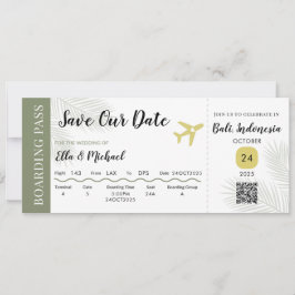 Boarding Pass Save the Date – Destination Wedding