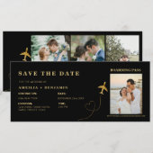 Boarding Pass Save the Date | Destination Wedding  Kaart (Voorkant / Achterkant)