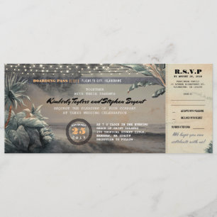 Boarding Pass String String Lights Wedding Ticket Kaart