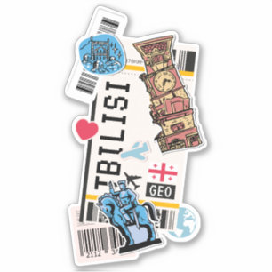 BOARDING PASS TBLISI GEORGIA STICKER