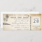 Boarding Pass tickets voor Save the Date (Voorkant / Achterkant)