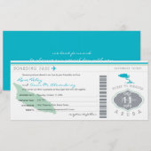 Boarding Pass to Aruba Wedding Invitation Kaart (Voorkant / Achterkant)