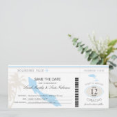 Boarding Pass to Curacao Save The Date (Staand voorkant)
