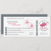 Boarding Pass to Cyprus Wedding Invitation Kaart (Voorkant / Achterkant)