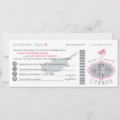 Boarding Pass to Cyprus Wedding Invitation Kaart (Voorkant)