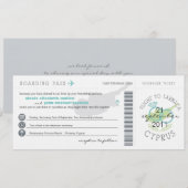 Boarding Pass to Cyprus Wedding Invitation Kaart (Voorkant / Achterkant)