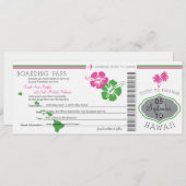 Boarding Pass to Hawaii Save The Date (Voorkant / Achterkant)