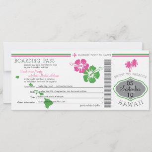 Boarding Pass to Hawaii Save The Date
