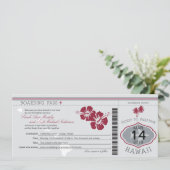 Boarding Pass to Hawaii SilverGrey/Red Kaart (Staand voorkant)