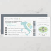 Boarding Pass to Italy Wedding Invitation Kaart (Voorkant / Achterkant)
