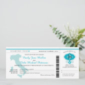 Boarding Pass to Italy Wedding Invitation Kaart (Staand voorkant)