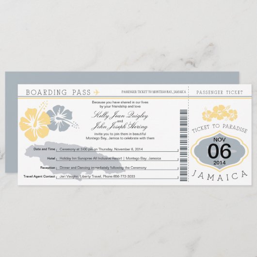 Boarding Pass to Jamaica Kaart (Voorkant / Achterkant)