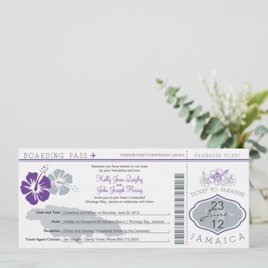 Boarding Pass to Jamaica Kaart (Staand voorkant)