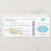 Boarding Pass to Jamaica Wedding Invitation Kaart (Voorkant)