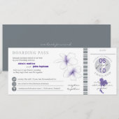 Boarding Pass to Thailand Wedding Invitation Kaart (Voorkant / Achterkant)