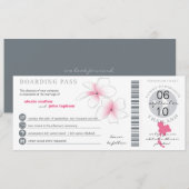 Boarding Pass to Thailand Wedding Invitation Kaart (Voorkant / Achterkant)