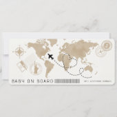 Boarding Pass Travel Baby shower Uitnodigen Kaart (Achterkant)