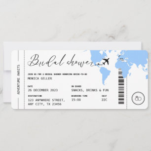 Boarding Pass Travel Vrijgezellenfeest Baby Blue Kaart