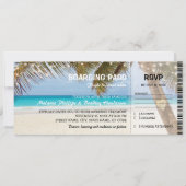Boarding Pass Tropical Beach bruiloft Kaart (Voorkant)