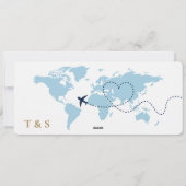 Boarding Pass Tropical Destination QR Code Wedding Kaart (Achterkant)