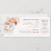 Boarding Pass Tropical Floral Verjaardag Ticket Kaart (Voorkant)