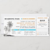 boarding pass trouwkaarten met RSVP samen Kaart (Voorkant)