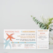 boarding pass trouwkaarten met RSVP samen Kaart (Staand voorkant)