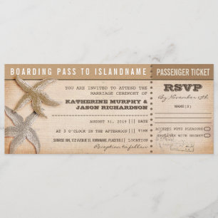 boarding pass trouwtickets met rsvp kaart