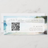 Boarding Pass voor Paradise QR Code Wedding Kaart (Achterkant)