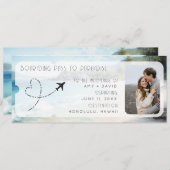 Boarding Pass voor Paradise QR Code Wedding Kaart (Voorkant / Achterkant)
