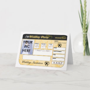 Boarding Pass Wedding Invitation Kaart