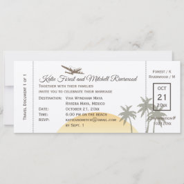  boarding Pass Wedding & RSVP op Kraft Kaart