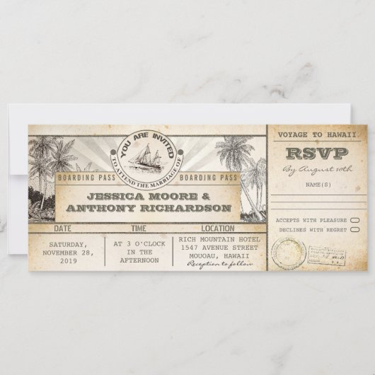 Boarding Pass Wedding Tickets - Uitnodigingen (Voorkant)