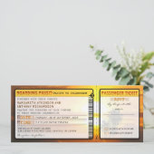 Boarding Pass Wedding Tickets-Uitnodigingen met RS Kaart (Staand voorkant)