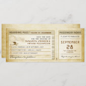 Boardingpass Sla de datumtickets op met het vliegt Save The Date (Voorkant / Achterkant)