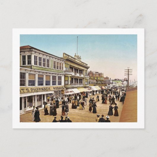 Boardwalk at Atlantic City 1900 Briefkaart (Voorkant)