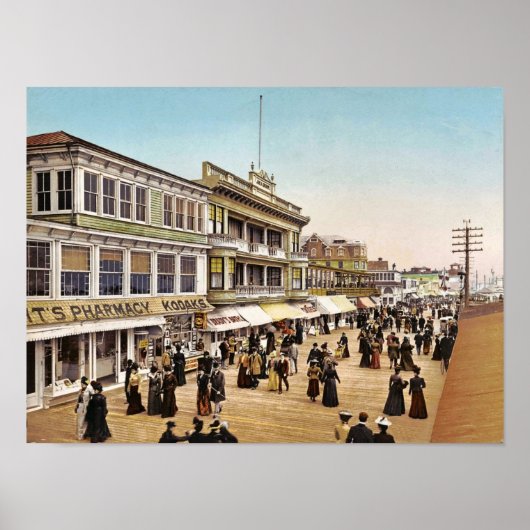 Boardwalk at Atlantic City, 1900 Poster (Voorkant)