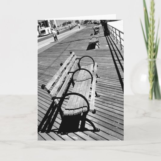 'Boardwalk Benches' Blank Wenskaart Kaart (Voorkant)