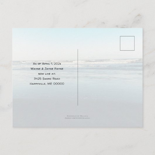 Boardwalk Black n White New Address Briefkaart (Achterkant)