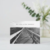 Boardwalk Black n White New Address Briefkaart (Staand voorkant)