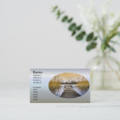 Boardwalk Dock op de Oekraïense rivier Visitekaartje (Staand voorkant)