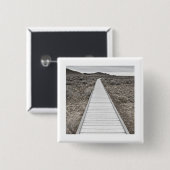 Boardwalk door de woestijn vierkante button 5,1 cm (Voorkant /achterkant)