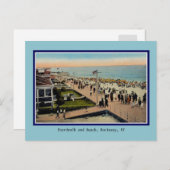 Boardwalk en strand Rockaway Park NY Briefkaart (Voorkant / Achterkant)