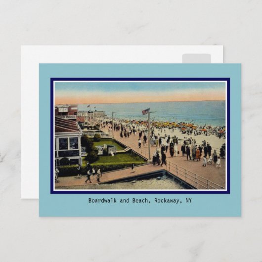 Boardwalk en strand Rockaway Park NY Briefkaart (Voorkant / Achterkant)