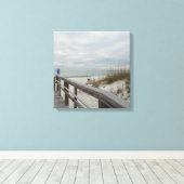 Boardwalk naar Sugary White Sands Canvas Afdruk (Insitu (Houten vloer))
