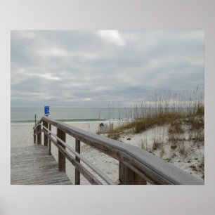 Boardwalk naar Sugary White Sands Poster