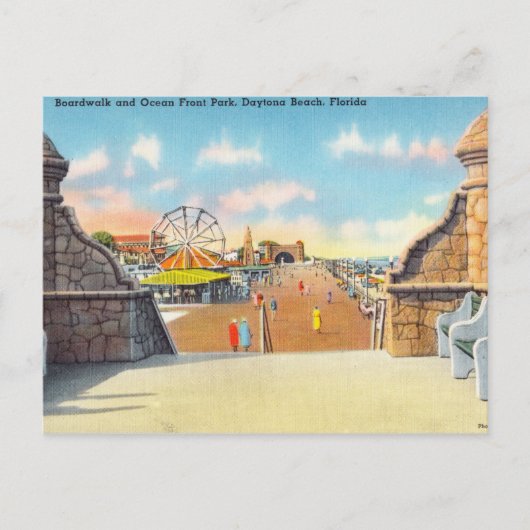 Boardwalk Ocean Front Park, Daytona Beach, Florida Briefkaart (Voorkant)