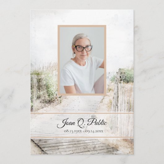 Boardwalk to Beach Begrafenisdienst Memorial Programma (Voorkant)