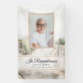 Boardwalk to Beach Viering van het leven Begrafeni Spandoek (Verticaal)